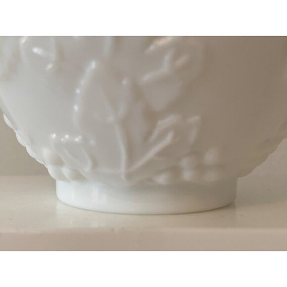 White Milk Glass Punch Tea Cup Grapes Leaves Replacement Vintage - Picture 11 of 12
